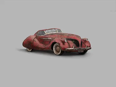 Agony of War Concept Car concept art dieselpunk fps game art retro car retrofuturism shooter war