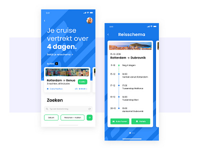 Cruiseplanner App application cruise planner cruises cruiseship dashboard holiday interface timeline travel app trip ui design