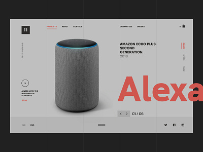 Eleven Shop clean design flat font grid interaction landing minimal shop simple typography ui ux web