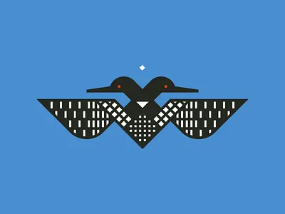 Two–Headed Loon geometric grid illustration loon minnesota vector