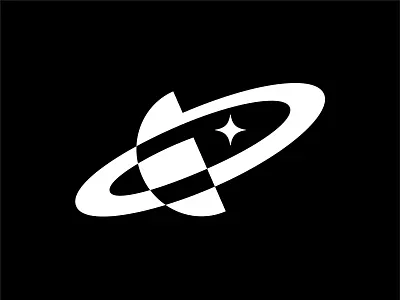 SATURN abstract logo mark moon negativespace orbital planet saturn space star