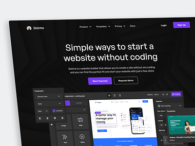 Dotmo - Web Builder Hero Section build clean cms component development drag and drop hero section landing page no code page builder product saas saas landing page web builder web design webflow website website builder
