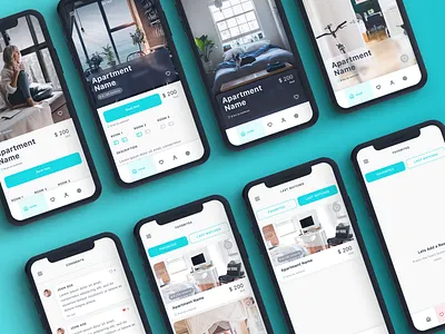 Roomate UI Kit app blog design home house ios light listing mobile real estate rent sketch travel ui ui8