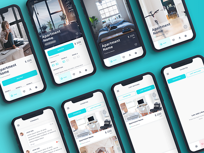 Roomate UI Kit app blog design home house ios light listing mobile real estate rent sketch travel ui ui8