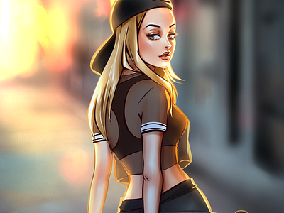 Skate Heaven caricature cartoon comic digital 2d funpen illustration painting