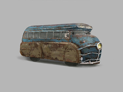 Agony of War Concept Bus concept art dieselpunk fps game art retro car retrofuturism shooter war
