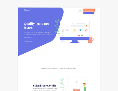 Qualify leads 10x faster app branding design flat illustration logo product sync typography ui ux website