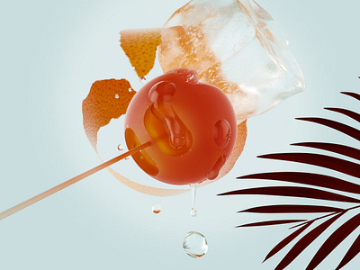 Negroni 3d c4d cgi cocktail illustration negroni octane