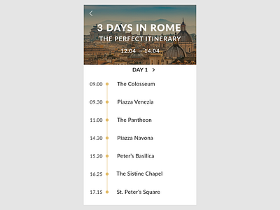 Daily UI #079 Itinerary 079 dailyui