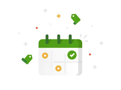 Calendar booking calendar deal icons illustration reservation