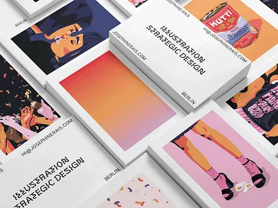business cards business card business card design corporate design corporate identity danielstuhlpfarrer design editorial illustration illustration illustrator josephinerais modern art type typedesign variable fonts