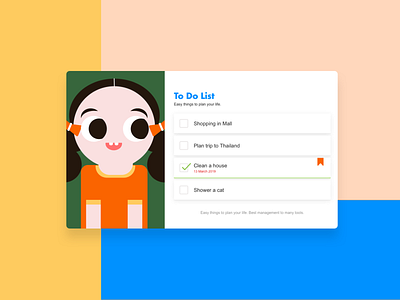 To Do Card app character clean design flat icon identity illustration illustrator minimal mobile type ui vector web website