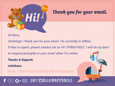 Auto Reply - Email branding design flat ui