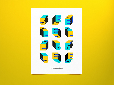 E5 Logo Variations bold brand brutalism education engineering geometric logo mechanical responsive science space university variations
