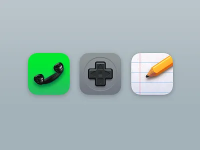 Icons Part 6 game center icons iphone nes notes pencil phone realistic