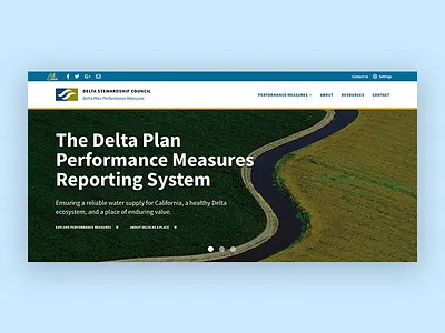 Delta Stewardship Council - Hero Design california component data data visualization data viz design government hero sacramento ui user interface user interface design visual design
