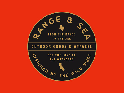 Range & Sea Logo badge branding coast dallas inspired by the wild west logo newport beach outdoor goods outdoors patch range range sea range and sea sea sticker texas texas pride typography wild frontier wild west
