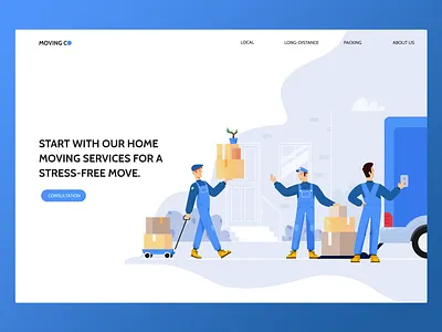 Moving Company 2d character character creation illustration moving company web