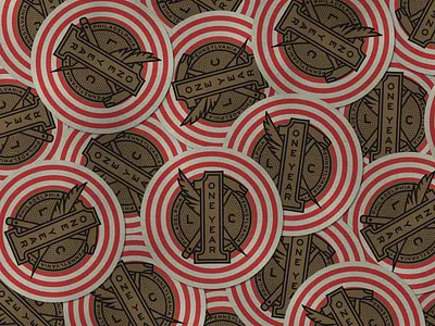 Love City Brewing One Year beer brewery coaster design graphic illustration logo philadelphia typography