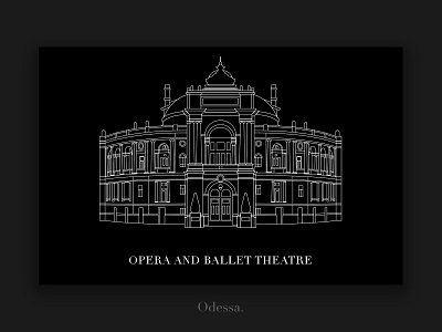 Odessa National Academic Opera and Ballet Theater architecture black branding color design icon illustration illustrator logo odessa ui vector