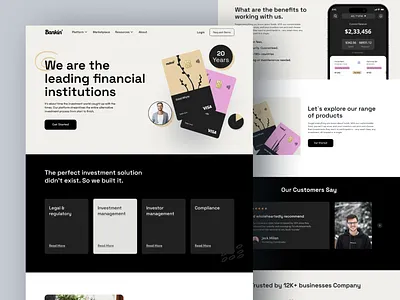 Banking landing page design bank bank card banking business design digital banking digital payment finance financial fintech graphic design home landingpage mobile banking saas ui uidex website