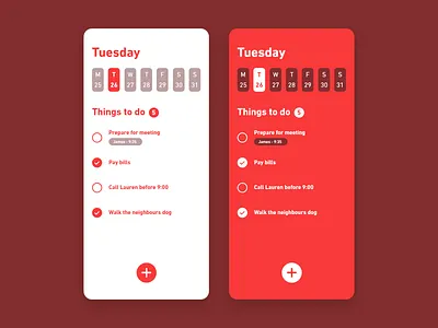 Daily UI #042 / Todo List adobe xd app branding challenge colors daily daily 100 challenge daily ui design flat illustration illustrator iphone red todo todo list typography ui ux vector