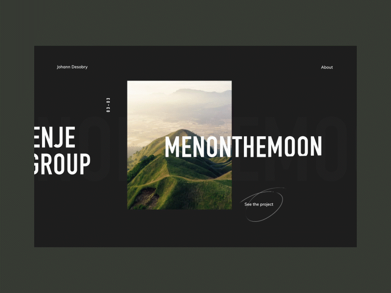 Johann Desobry Portfolio 2k19 animation design interface landing portfolio slider transition ui