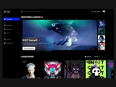 TreasureLand - Web3 NFT Marketplace - Homepage Animation animation bitcoin blockchain btc crypto design landing page marketplace minimal minimalist nft shop ui ux wallet web web3 website