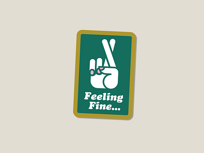 Feeling Fine badge design illustration patch retro sticker