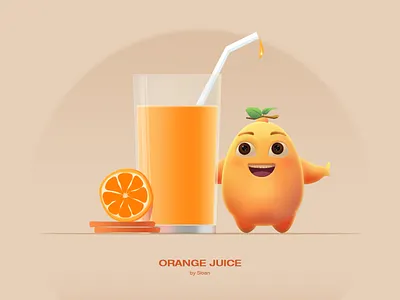 Orange Juice art illustration illustrations photoshop 插画
