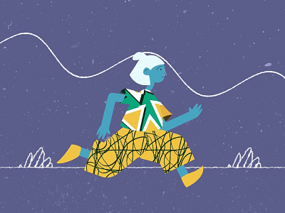 Run and jump 2d character character animation character design design flat girl illustration run shape animation stylization texture vector
