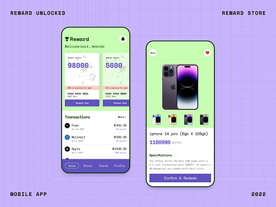 Reward Point App app app design app ui design mobile mobile app mobile app ui redeem reward reward app reward store rewards shopping ui ui design