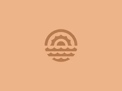 Round Sunrise brand circle identity logo nature outside round sun sunrise water