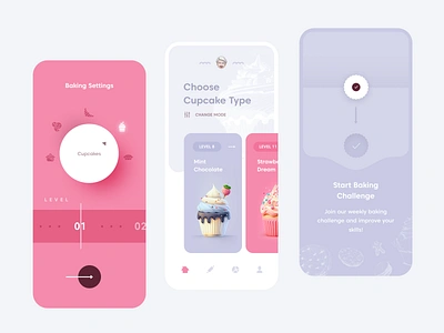 Baking Course Mobile App app clean design flat illustration mobile ui ux