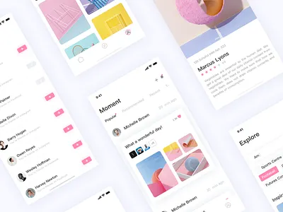 Social contac-3 app design icon ui ux web