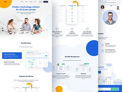 Ease Overview benefits brand designer brand identity branding design hr icon illustration landing page ui website