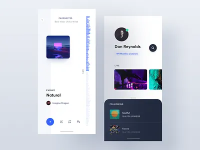 Music Player 19 - 2 app clean data ios list minimal minimal app music music artist music player player player ui profile stat typography ui ux web