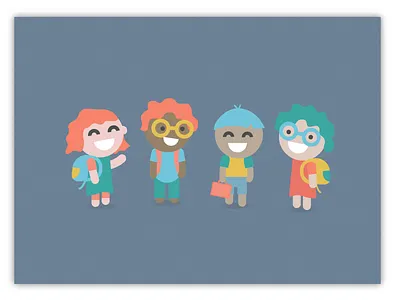 Little Kids faces geometric illustration kids people ui design