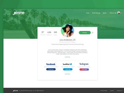 Pinme - Unlocked Profile Page app design pinme profile page social social app ui