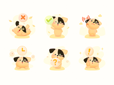 Small Yellow Dog 01 illustration state ui插画