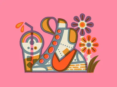 Cold Brew Season design draw drawing flower illustration nike psychedelic shoe vector