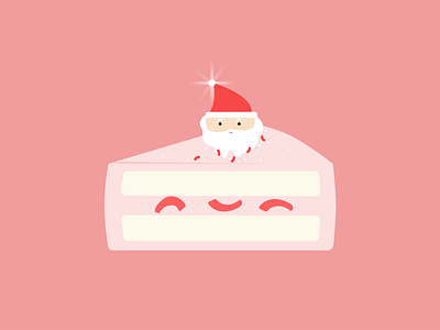 Cute Santa Claus Cake - Illustration adobe illustrator cake cake design christmas cute food graphic design illustration pink santa santa claus sweet