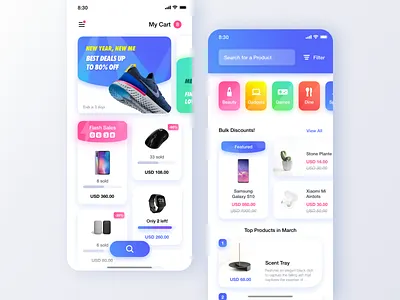 Light Themed UI 4 clean minimal ui