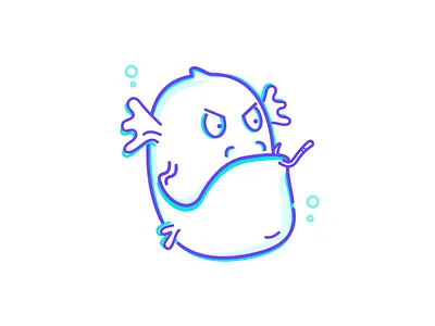 Off the hook clean design fish head illustration outline simple underwater vector