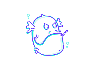Off the hook clean design fish head illustration outline simple underwater vector
