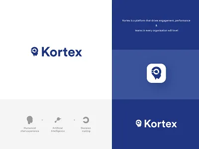 Kortex Logo Design application artificialintelligence branding branding concept corporates dashboard app data analytics idendity logo minimalism product taskmanagement team collabration uxresearch vector