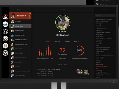 Daily UI 006: User Profile application charts dailyui design desktop discord gaming graphics interface origin pc gaming sketch steam ui ui interface ux