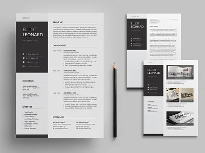 Resume/CV 2 page 3 page a4 clean cv design elegant elegant resume female resume feminine infographic letter minimalist modern modern resume portfolio portfolio resume professional resume resume clean