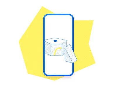 Blog post illustration abstract blog blue colors design illustration path shape ui vector yellow