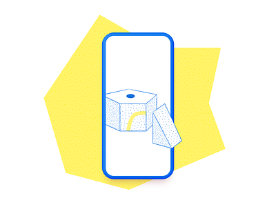 Blog post illustration abstract blog blue colors design illustration path shape ui vector yellow